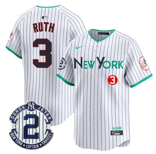 Babe Ruth Jersey #3 New York Yankees City Connect Vapor Premier Limited Stitched Pinstripe by My Store