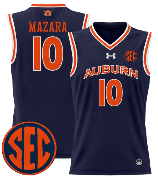 Baker Mazara Jersey #10 Auburn Tigers 2024 Lightweight Basketball Navy by My store basketball