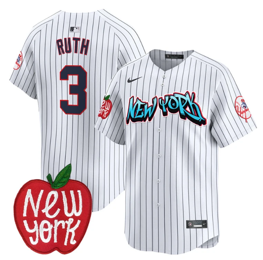 Babe Ruth Jersey #3 New York Yankees Apple Patch Vapor Premier Limited Stitched Pinstripe by My Store