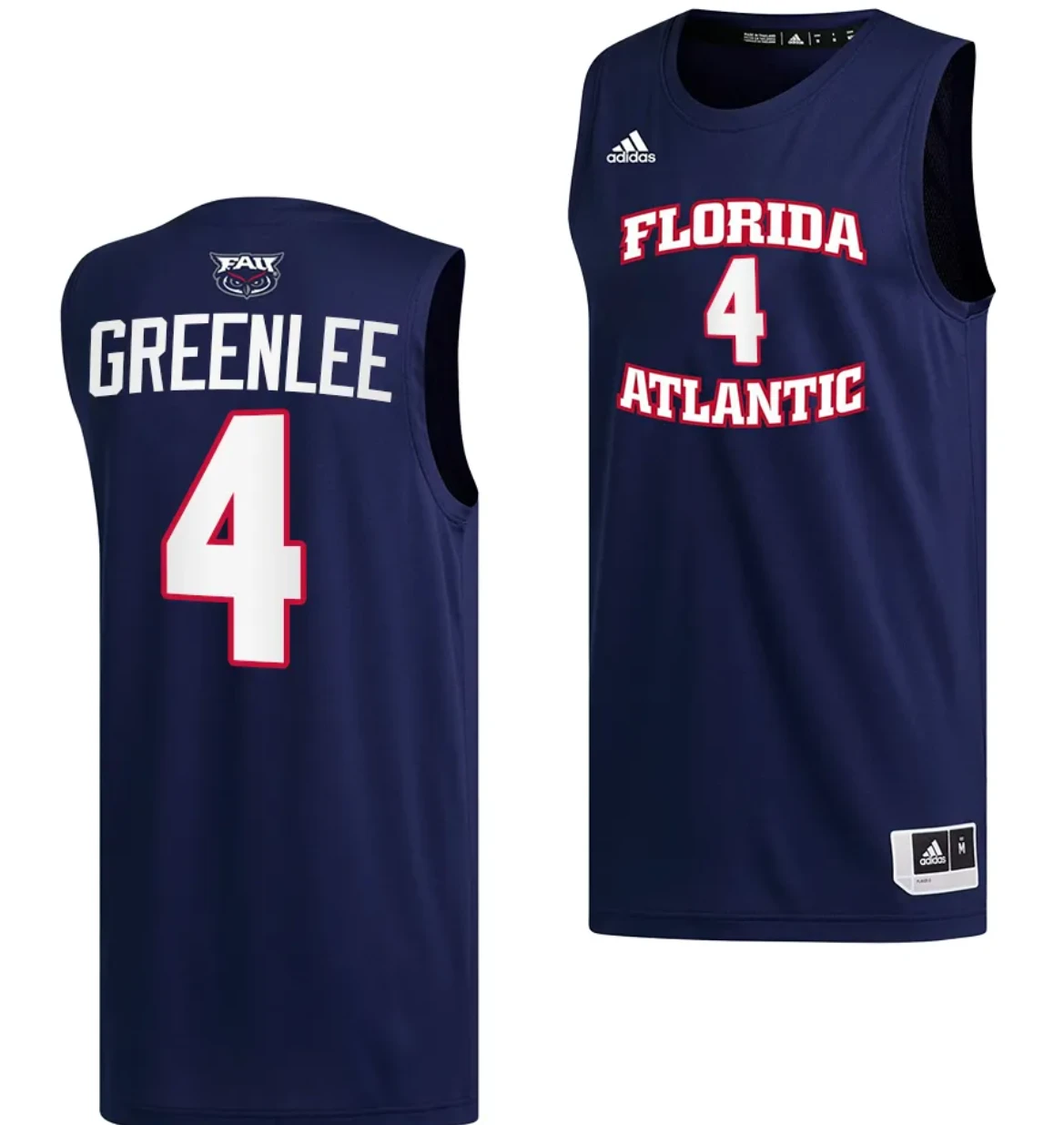 Bryan Greenlee Jersey #4 FAU Owls College Basketball Replica Navy by My store basketball