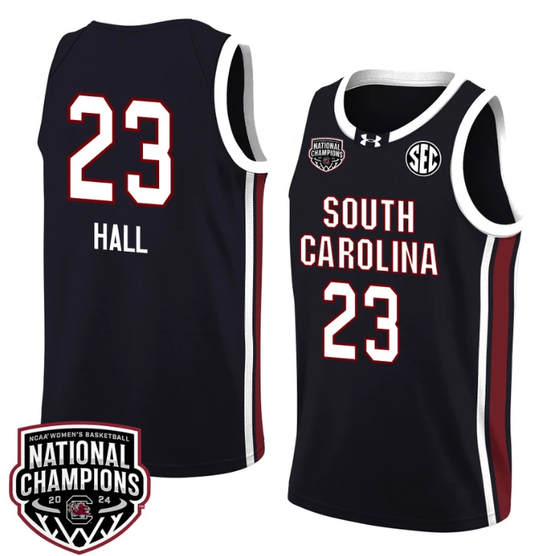 Bree Hall Jersey #23 South Carolina Gamecocks 2024 NCAA Basketball National Champions Black by My store basketball