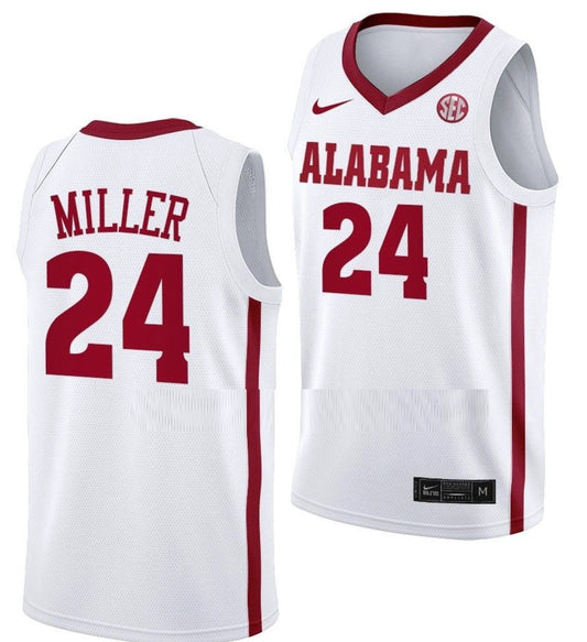 Brandon Miller Jersey Alabama Crimson Tide College Basketball White #24 by My store basketball