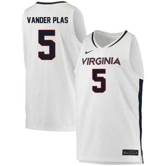 Ben Vander Plas Jersey #5 Virginia Cavaliers College Basketball Stitched White by My store basketball