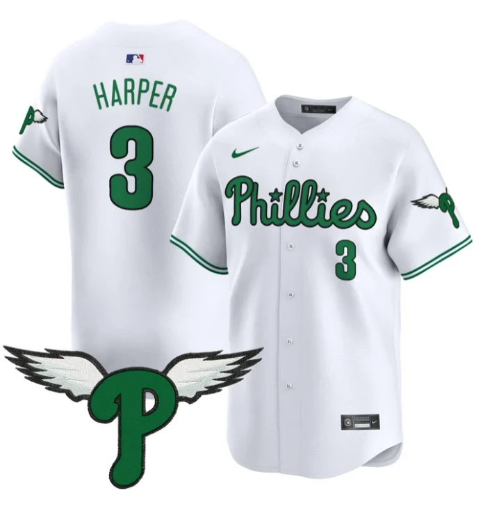 Bryce Harper Jersey #3 Philadelphia Phillies 2025 Vapor Premier Limited Stitched White by My Store