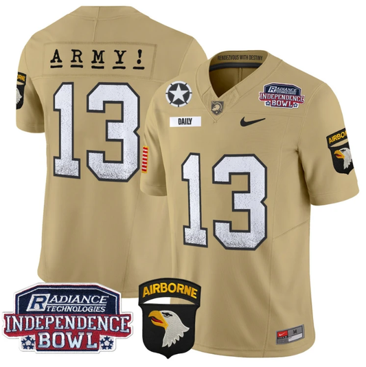 Bryson Daily Jersey #13 Army Black Knights Independence Bowl Patch Tan by My Store