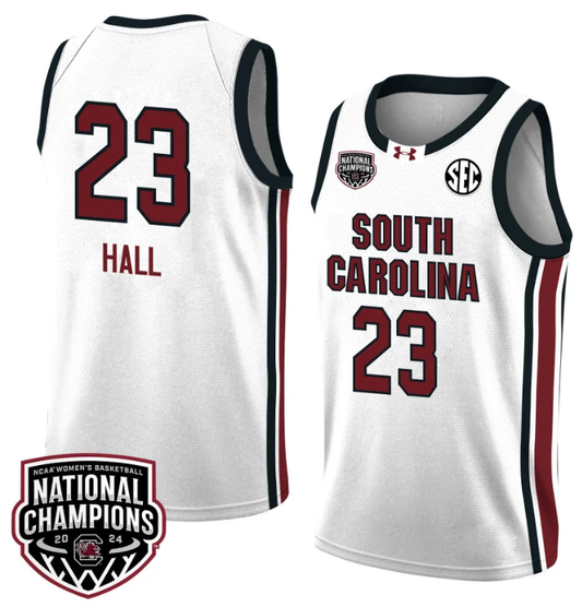 Bree Hall Jersey #23 South Carolina Gamecocks 2024 NCAA Basketball National Champions White Red by My store basketball