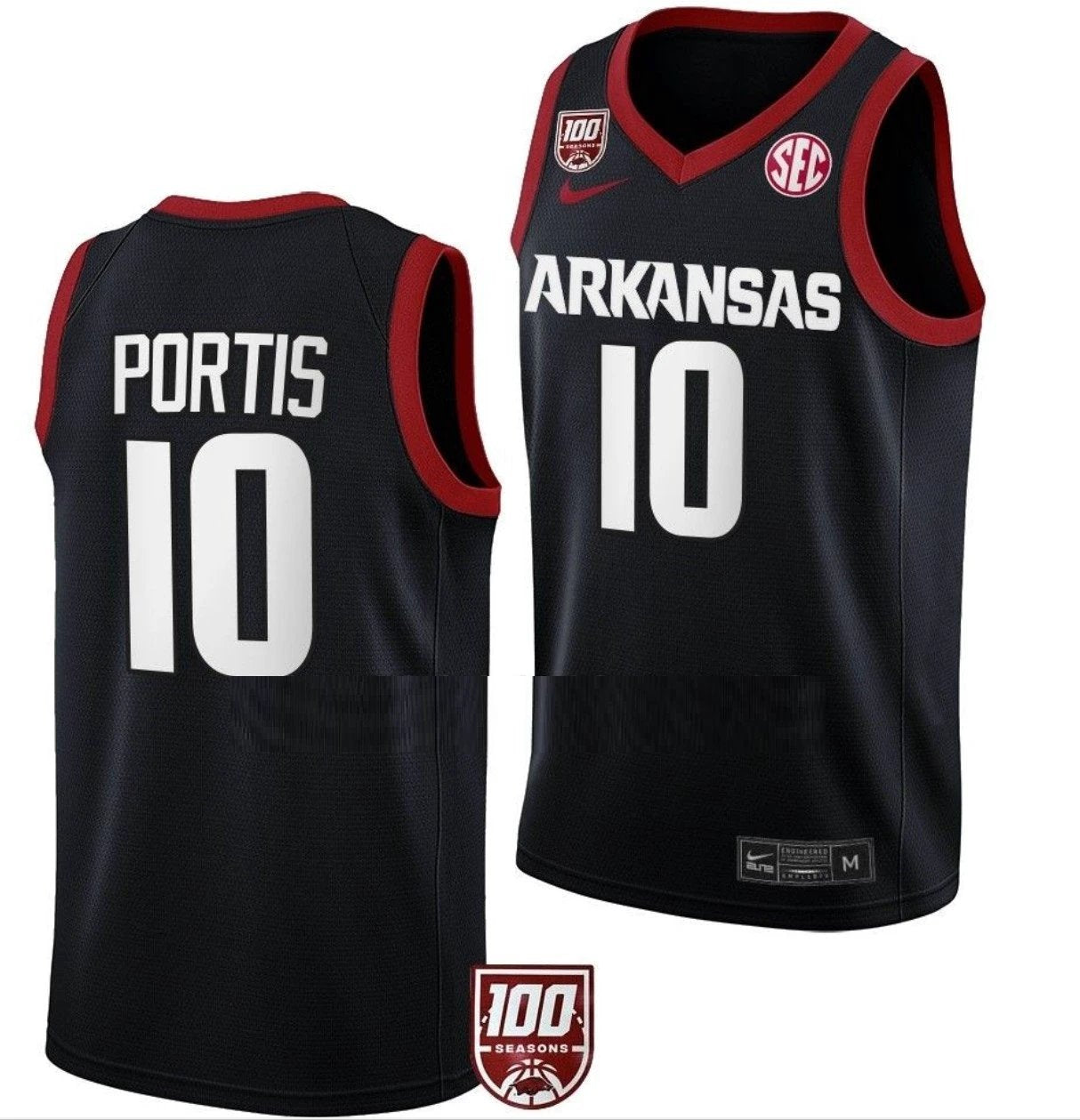 Bobby Portis Jersey Arkansas Razorbacks College Basketball 100 Season #10 by My store basketball