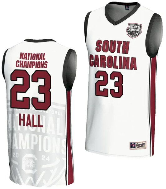 Bree Hall Jersey #23 South Carolina Gamecocks 2024 NCAA Basketball National Champions White by My store basketball