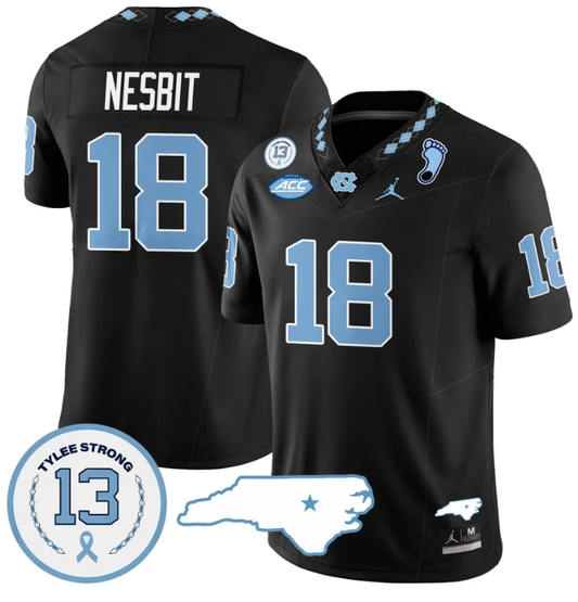 Bryson Nesbit Jersey #18 North Carolina Tar Heels Vapor College Football Stitched Blue by My Store