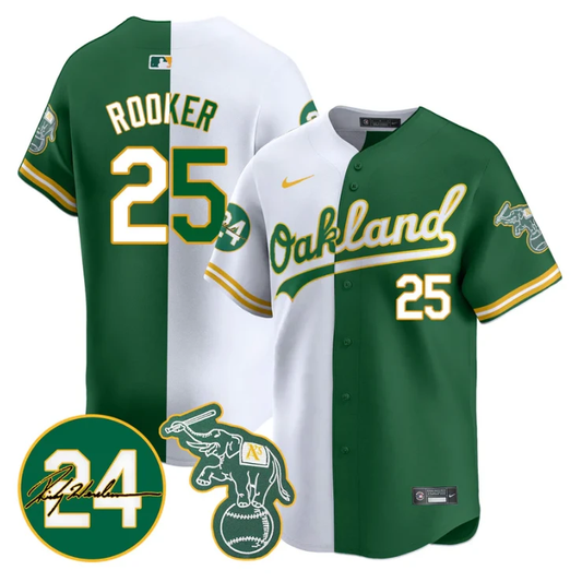 Brent Rooker Jersey #25 Oakland Athletics 2025 Rickey Henderson Memorial Stitched Split by My Store