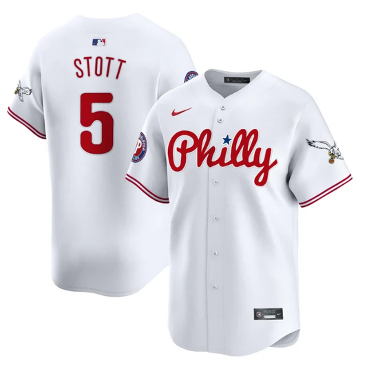 Bryson Stott Jersey #5 Phillies and Eagles Vapor Premier Limited Stitched White by My Store
