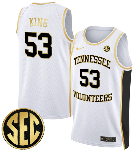 Bernard King Jersey #53 Tennessee Vols 2024 Swingman Basketball White Gold by My store basketball