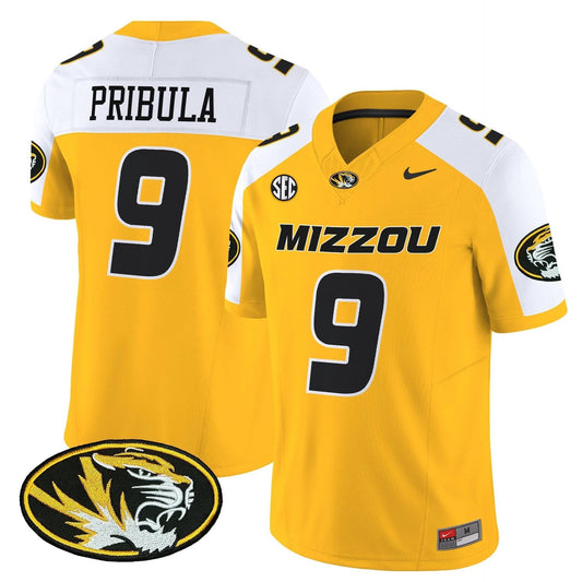 Beau Pribula Jersey #9 Missouri Tigers 2025 Vapor Limited Stitched Gold Alter by My Store