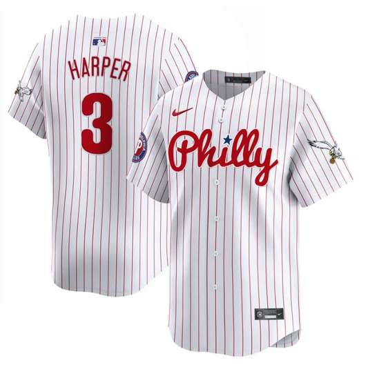 Bryce Harper Jersey #3 Phillies and Eagles Vapor Premier Limited Stitched Pinstripe by My Store