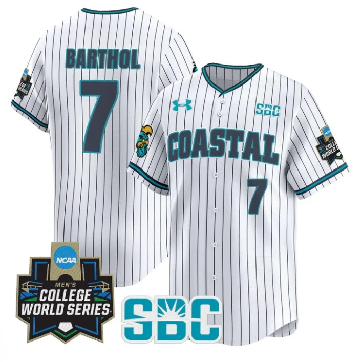 Blake Barthol Jersey #7 Coastal Carolina Chanticleers 2025 World Series Stripe by My Store