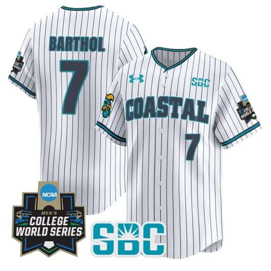 Blake Barthol Jersey #7 Coastal Carolina Chanticleers 2025 World Series Stripe by My Store