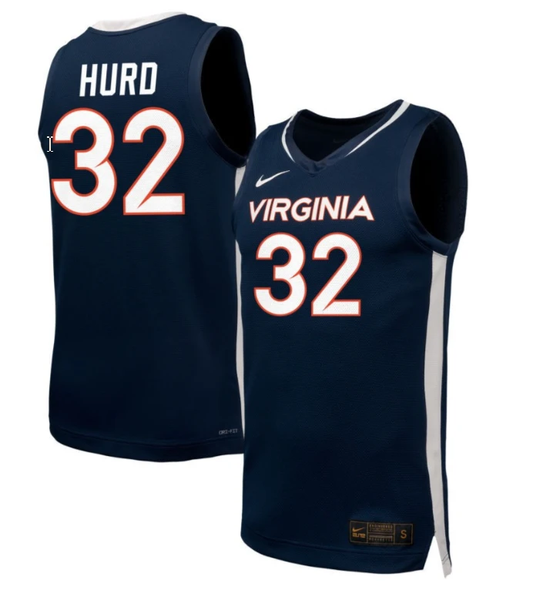 Breona Hurd Jersey #32 Virginia Cavaliers NIL Basketball Navy by My store basketball