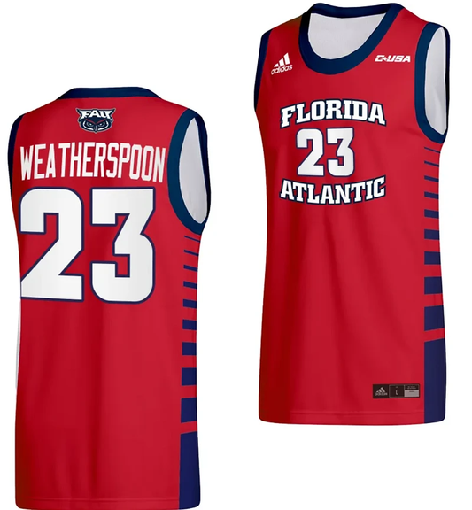 Brandon Weatherspoon Jersey #23 FAU Owls College Basketball Replica Red by My store basketball