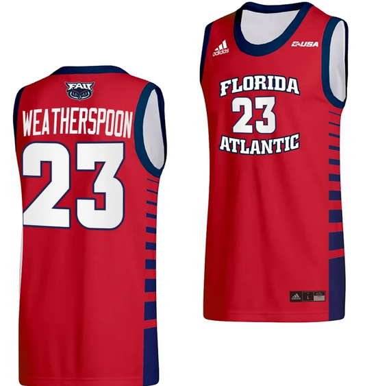 Brandon Weatherspoon Jersey #23 FAU Owls College Basketball Replica Red by My store basketball