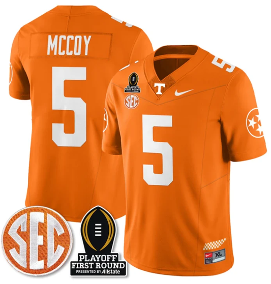 Bru McCoy Jersey #5 Tennessee Vols Playoff First Round Patch Orange by NCAA Football Jersey