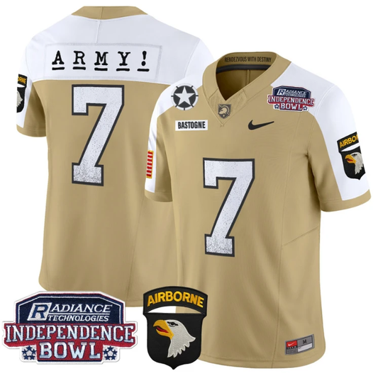 Bastogne Jersey #7 Army Black Knights Independence Bowl Patch Tan Alternate by My Store