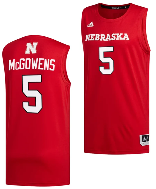 Bryce McGowens Jersey #5 Nebraska Cornhuskers Basketball Swingman 2023-24 Red by My store basketball