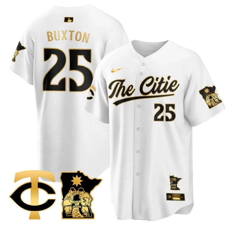 Byron Buxton Jersey #25 Minnesota Twins 2025 City Connect Concept Stitched White Gold by My Store