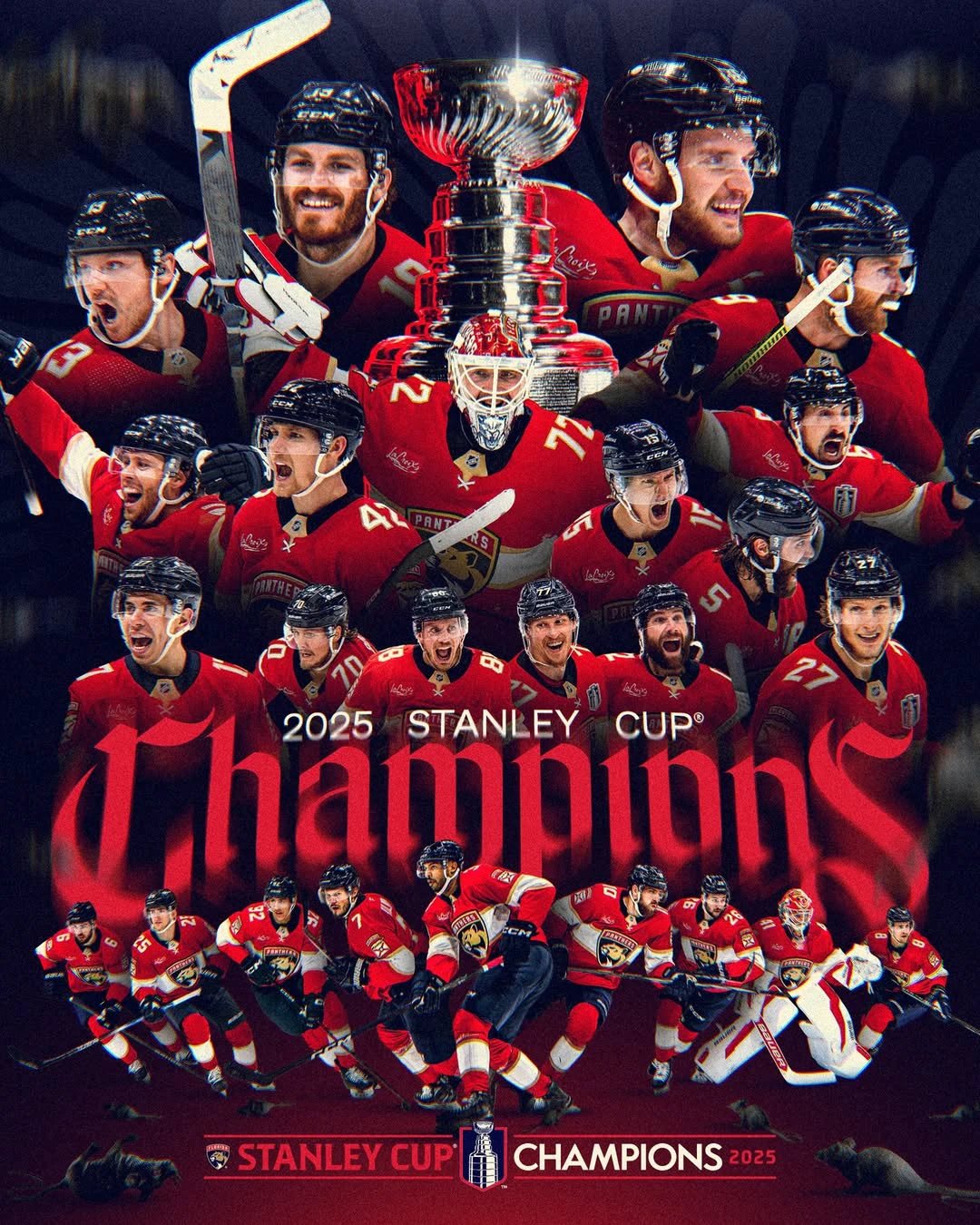 Florida Panthers 2025 Stanley Cup B2B Champions Jersey N1 - All Stitched by Florida Panthers