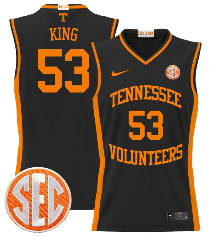 Bernard King Jersey #53 Tennessee Vols 2024 Lightweight Basketball Black by My store basketball