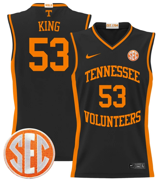Bernard King Jersey #53 Tennessee Vols 2024 Lightweight Basketball Black by My store basketball