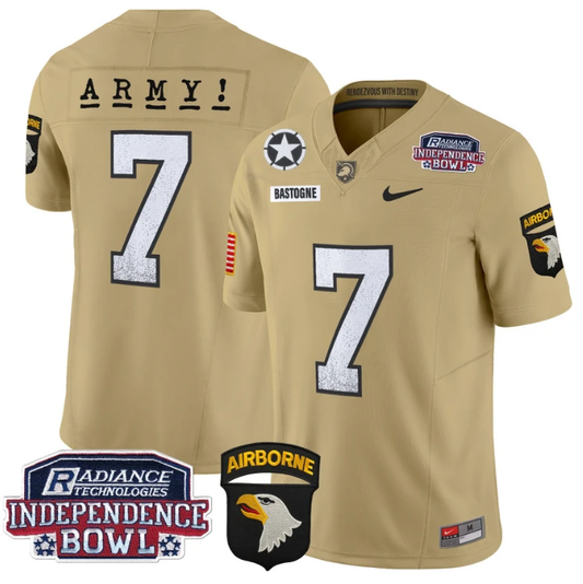Bastogne Jersey #7 Army Black Knights Independence Bowl Patch Tan by My Store