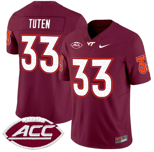 Bhayshul Tuten Jersey #33 Virginia Tech Hokies Vapor Limited College Football Maroon by My Store