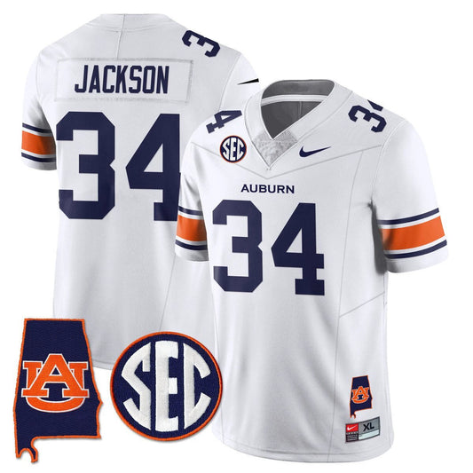 Bo Jackson Jersey #34 Auburn Tigers Alabama Patch Vapor Stitched White by My Store NCAA Football Jerseys