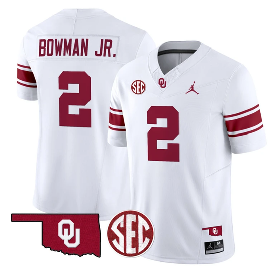 Billy Bowman Jr Jersey #2 Oklahoma Sooners Football Throwback Vapor Limited Stitched White by My Store