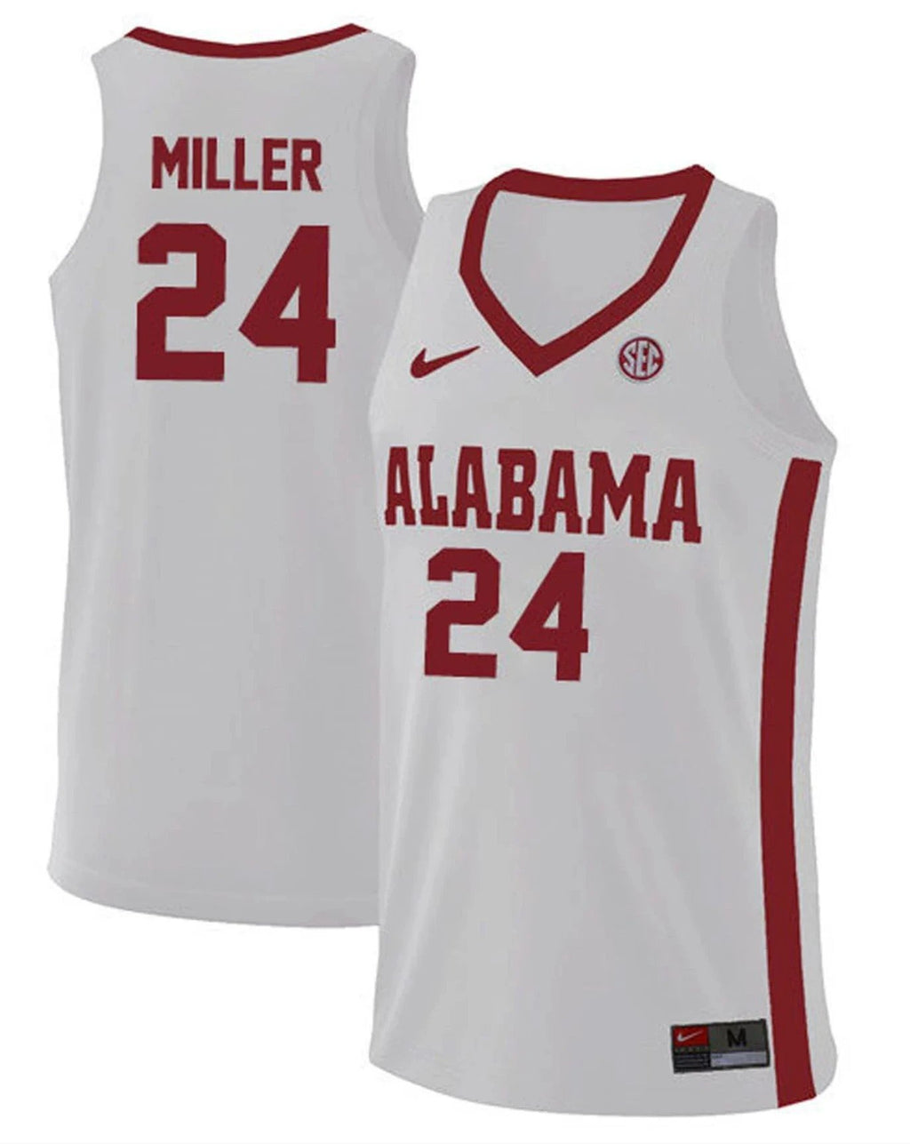 Brandon Miller Jersey Alabama Crimson Tide College Basketball Replica White #24 by My store basketball