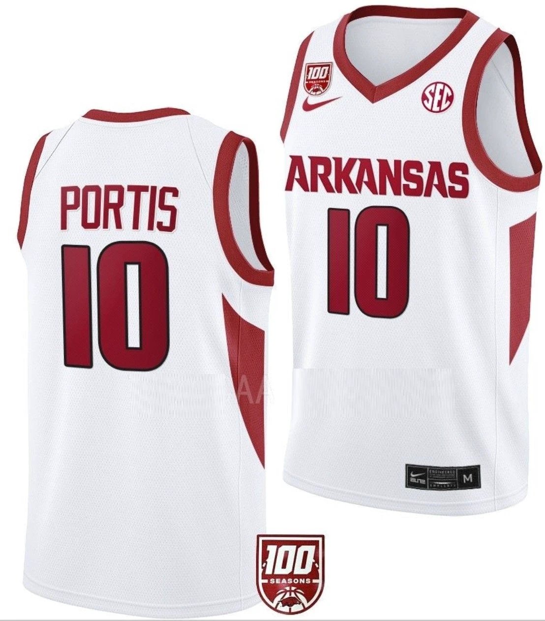 Bobby Portis Jersey Arkansas Razorbacks College Basketball 100 Season #10 by My store basketball