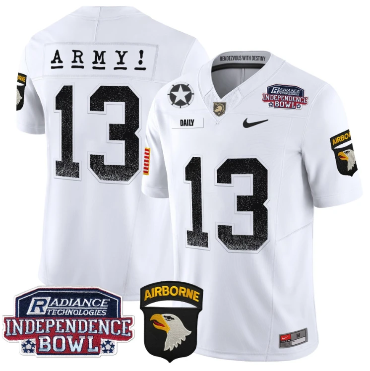 Bryson Daily Jersey #13 Army Black Knights Independence Bowl Patch White by My Store