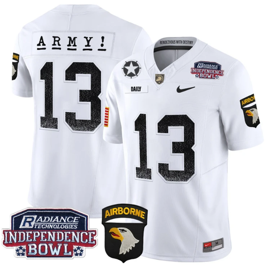 Bryson Daily Jersey #13 Army Black Knights Independence Bowl Patch White by My Store