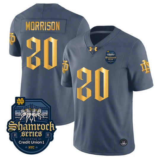 Benjamin Morrison Jersey #20 With Name Notre Dame Fighting Irish 2024 Shamrock by My Store