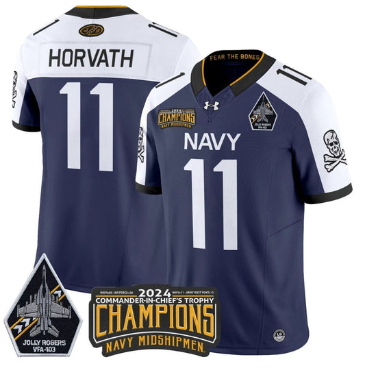 Blake Horvath Jersey 11 Navy Midshipmen Commander-in-chief's Trophy Navy Alternate by My Store