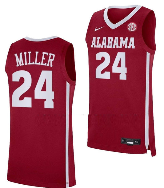 Brandon Miller Jersey Alabama Crimson Tide College Basketball Crimson #24 by My store basketball