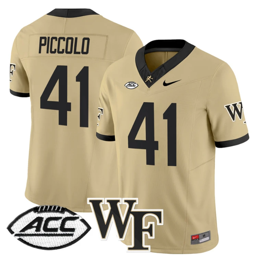 Brian Piccolo Jersey #41 Wake Forest Demon Deacons 2024 Stitched Gold by My Store