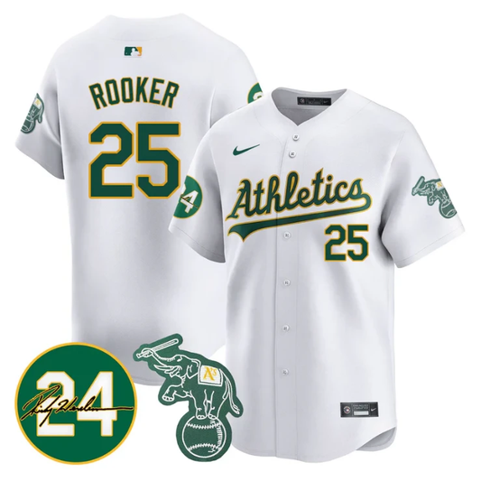 Brent Rooker Jersey #25 Oakland Athletics 2025 Rickey Henderson Memorial Stitched White by My Store