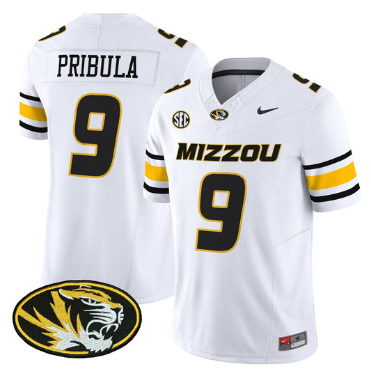 Beau Pribula Jersey #9 Missouri Tigers 2025 Vapor Limited Stitched White by My Store