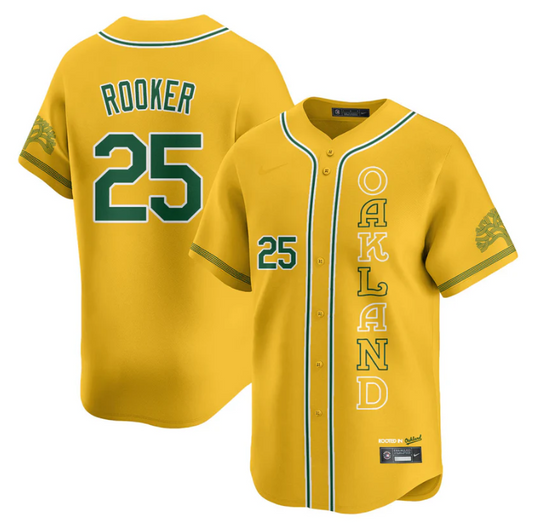Brent Rooker Jersey #25 Oakland Athletics City Connect Concept Stitched Yellow by My Store