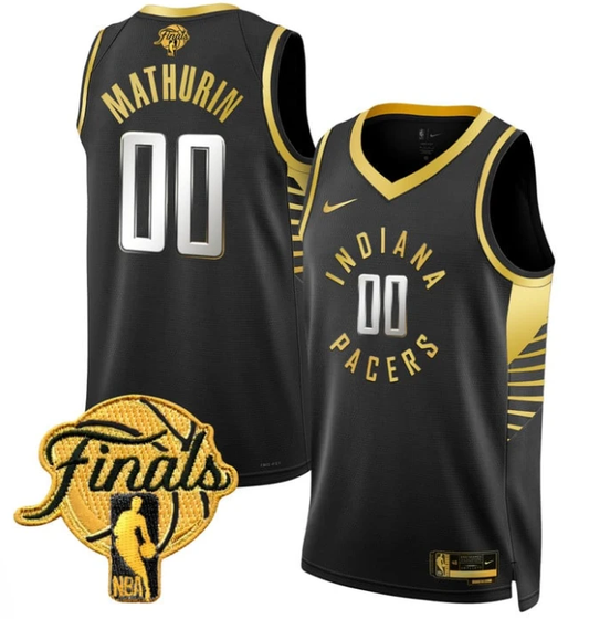 Bennedict Mathurin Jersey #00 Indiana Pacers 2025 Finals Swingman Stitched Black Gold by My store basketball