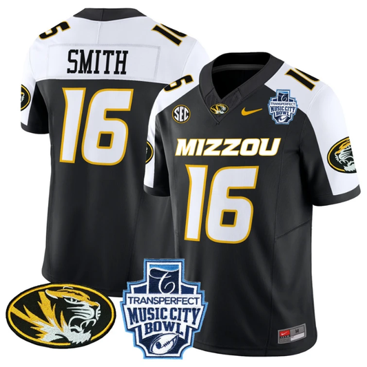 Brad Smith Jersey #16 Missouri Tigers 2024 Music City Bowl Black Alternate by NCAA Football Jersey