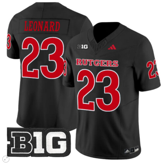 Brian Leonard Jersey #23 Rutgers Scarlet Knights Vapor Limited Football Black by My Store
