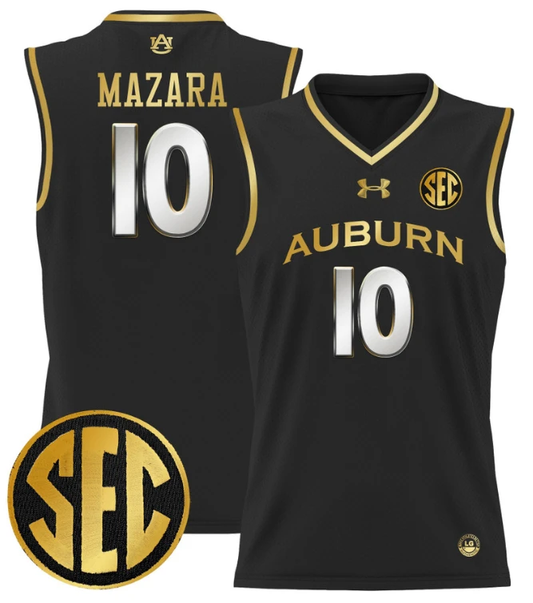 Baker Mazara Jersey #10 Auburn Tigers 2024 Lightweight Basketball Black Gold by My store basketball