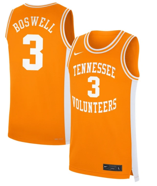 Bishop Boswell Jersey #3 Tennessee Volunteers Basketball NIL Orange by My store basketball